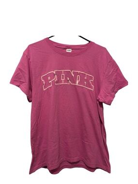PINK by Victoria's Secret Raspberry Logo Short Sleeve Tee
